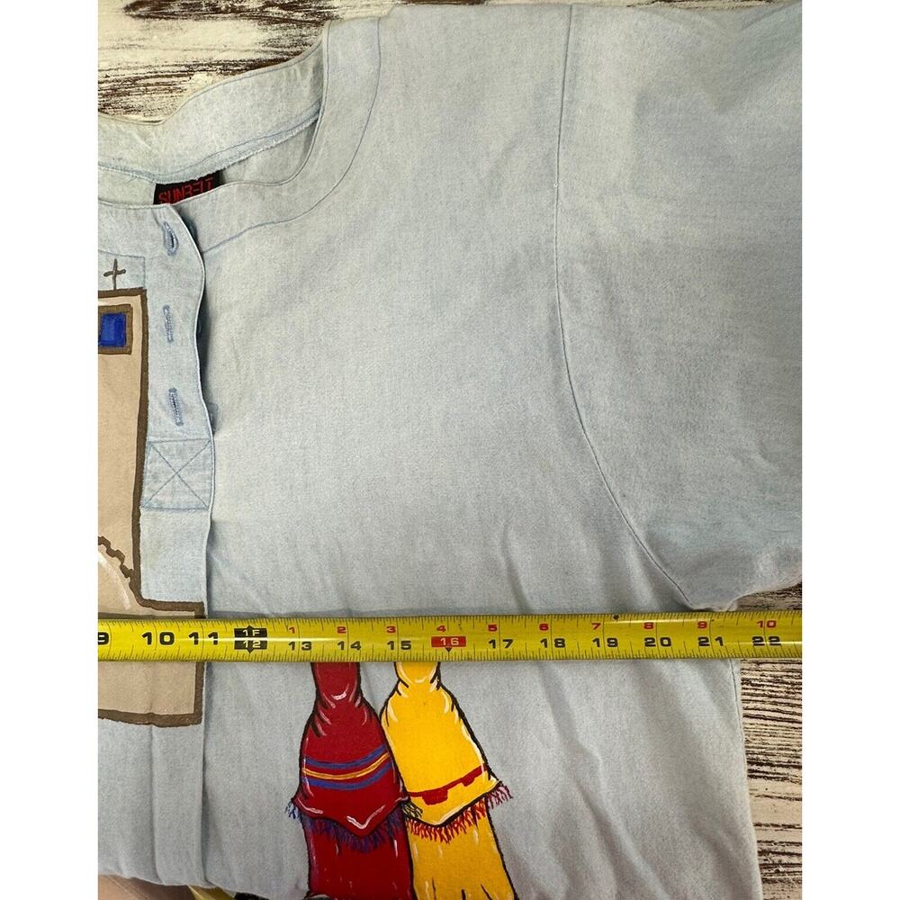 Vintage 80s Sunbelt Denim Cotton Hand Painted Set Made‎ In USA - Picture 7 of 14